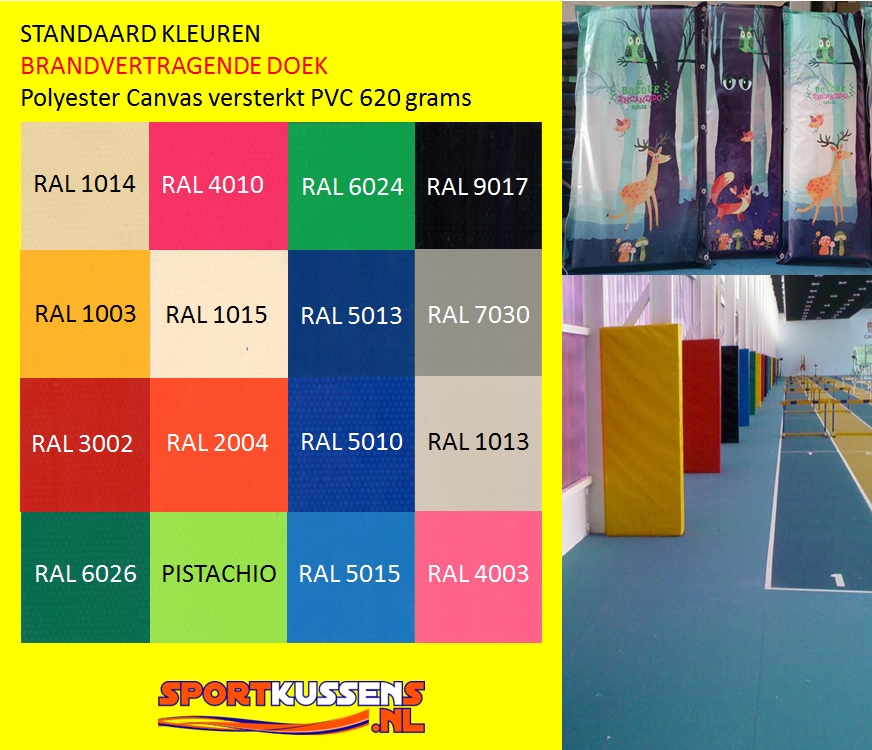  PVC doek Brandvertragend, standaard kleuren