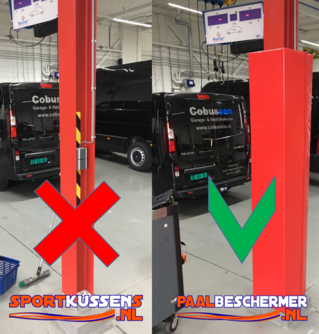 garage werkplaats met pilaar in het midden